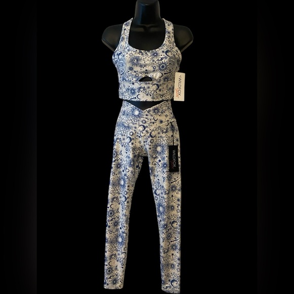 Wildfox | Wildfox athleisure Cosmic Blue Sports Bra and Leggings Set NWT S / XS - Picture 4 of 11